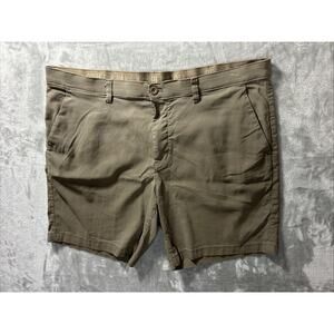Copper Oak Shorts Mens 40 Chino Flat Front Side Pocket Stretch Beige Golf Gorp